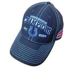 Indianapolis Colts 2009 AFC Champions Hat Men Black Cap Playoffs NFL Conference